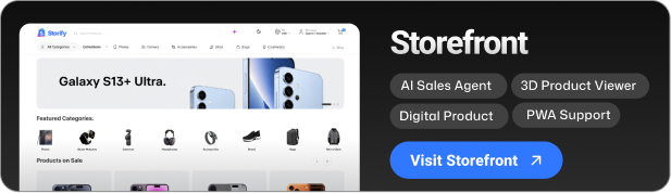 Storify – eCommerce CMS, POS, Multivendor eCommerce Marketplace, Digital Products & AI Sales Agent