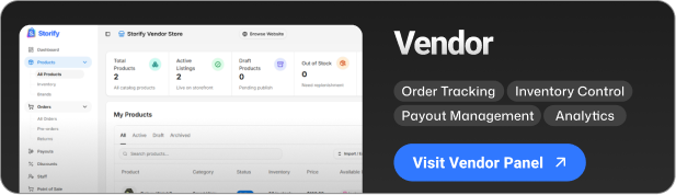 Storify – eCommerce CMS, POS, Multivendor eCommerce Marketplace, Digital Products & AI Sales Agent