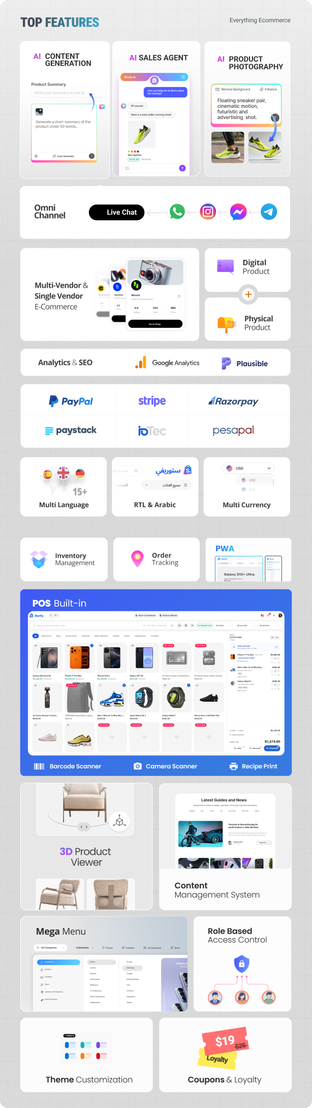 Storify – eCommerce CMS, POS, Multivendor eCommerce Marketplace, Digital Products & AI Sales Agent